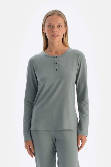 DAGI Bluza de pijama din amestec de bumbac cu maneci lungi Femei
