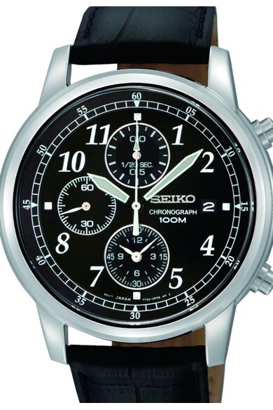 Seiko Черен часовник с хронограф Мъже