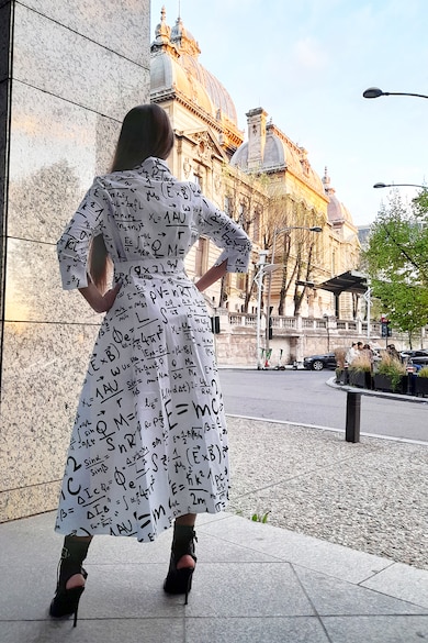 CAMISSI Разкроена рокля тип риза с колан Жени