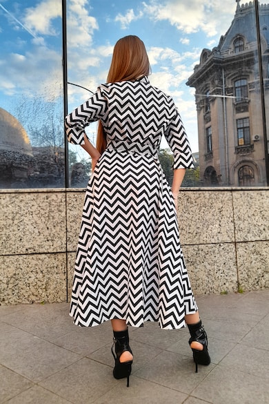 CAMISSI Разкроена рокля тип риза с колан Жени