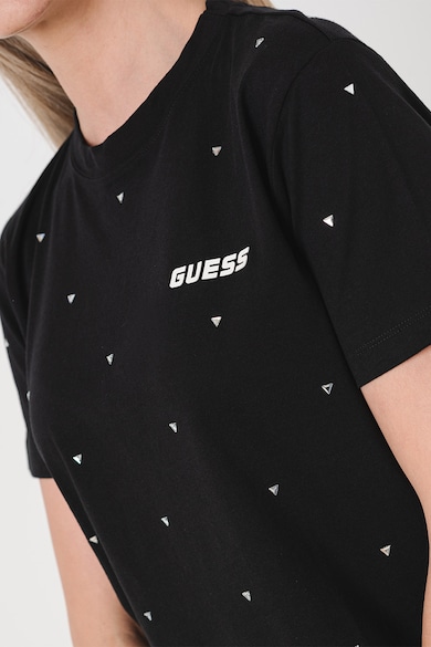 GUESS Tricou crop cu logo si aplicatii pentru fitness Femei