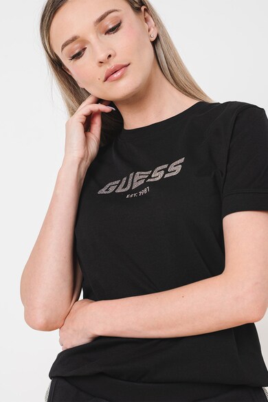 GUESS Tricou cu aplicatii cu strasuri pentru fitness Femei