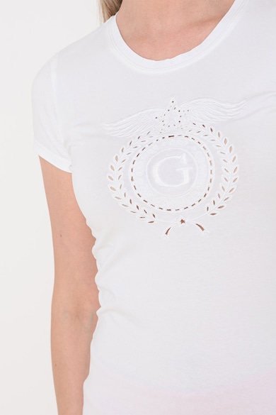 GUESS Kerek nyakú póló hímzett logóval női