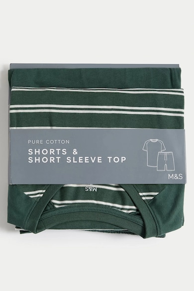 Marks & Spencer Раирана памучна пижама Мъже
