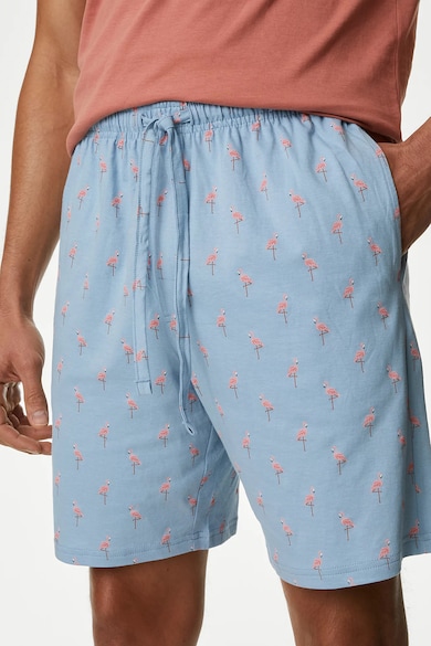 Marks & Spencer Памучна пижама с шарка на фламинго Мъже
