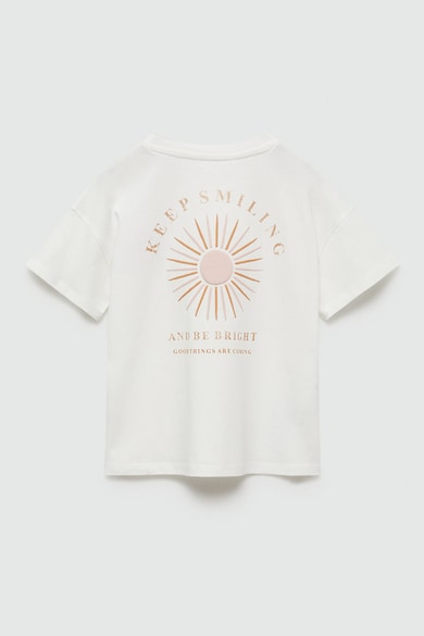 Mango Памучна тениска Sunrise с бродерия Момичета