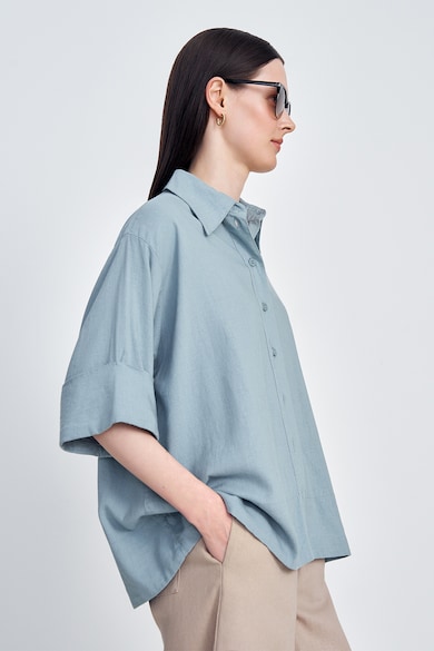 FINN FLARE Риза с лен със среднодълги ръкави Жени