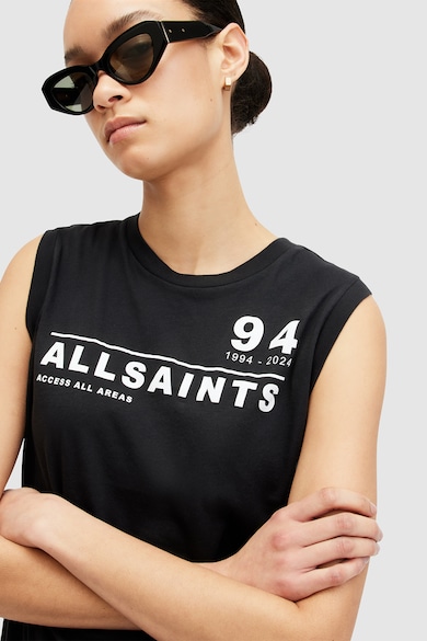 AllSaints Памучен топ Access Imogen с лого Жени