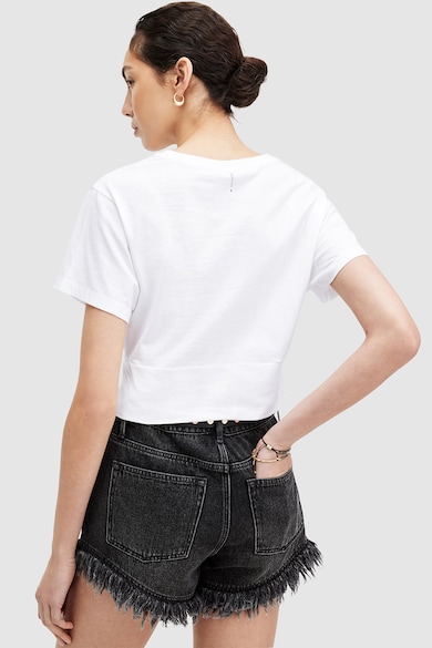 AllSaints Mallinson szűk fazonú crop póló átlapolt dizájnnal női