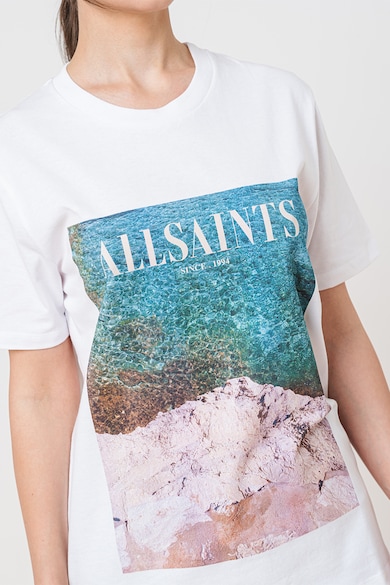 AllSaints Tricou cu logo si imprimeu foto Rioni Femei