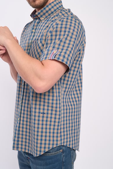 Lee Cooper Памучна риза с къси ръкави и класическа яка Мъже