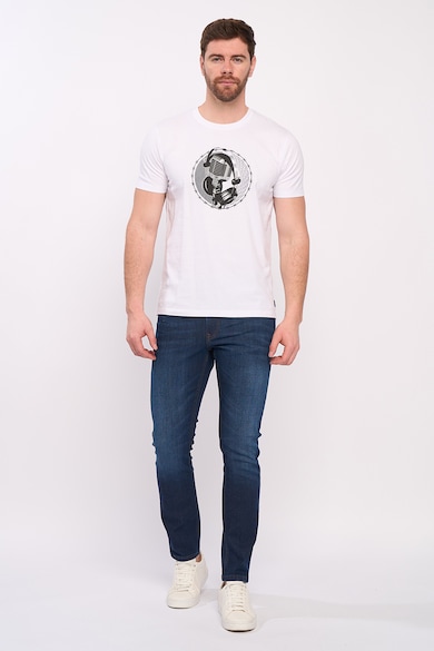KVL by KENVELO Тениска от памук с овално деколте и шарка Мъже
