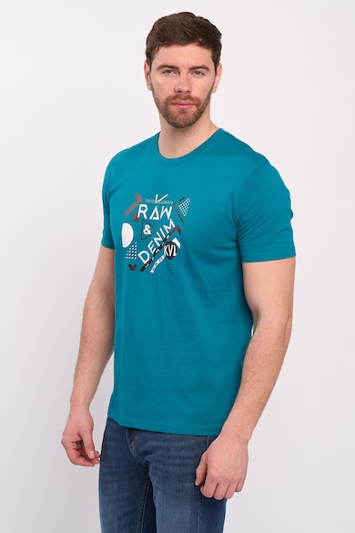 KVL by KENVELO Тениска от памук с овално деколте и шарка Мъже