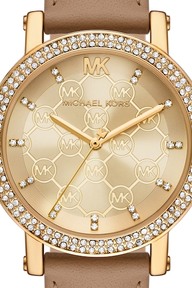 Michael Kors Часовник с кожена каишка и кристали Жени