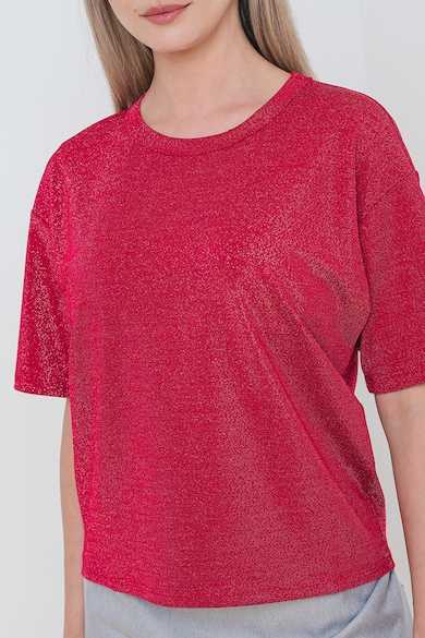 Vila Тениска Shimmer с бляскав ефект и овално деколте Жени