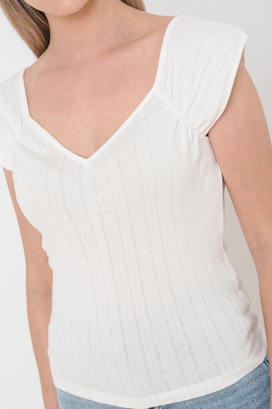 Vero Moda Тениска Julieta от органичен памук с шпиц Жени