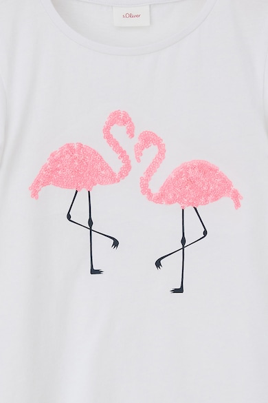 s.Oliver Tricou de bumbac cu flamingo Fete