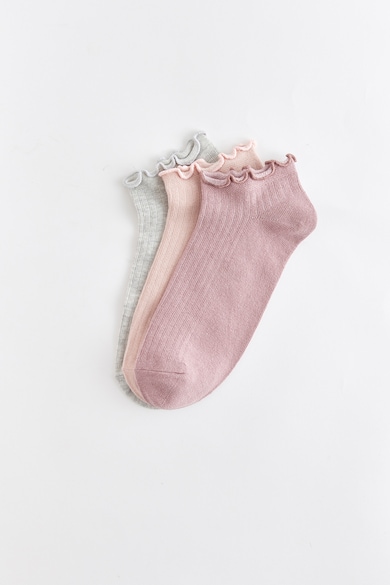 LC WAIKIKI Къси чорапи с вълнообразни краища - 3 чифта Жени