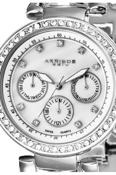 AKRIBOS XXIV Ceas cronograf argintiu cu alb Ultimate Femei