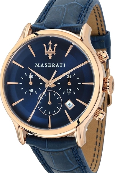 Maserati Часовник с хронограф и кожена каишка Мъже