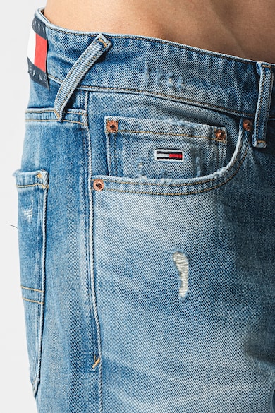 Tommy Jeans Scanton Mosott hatású farmernadrág szaggatott részletekkel férfi