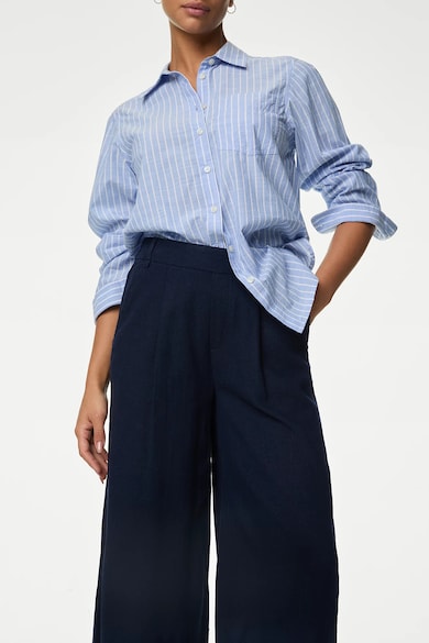 Marks & Spencer Панталон с лен и широк крачол Жени