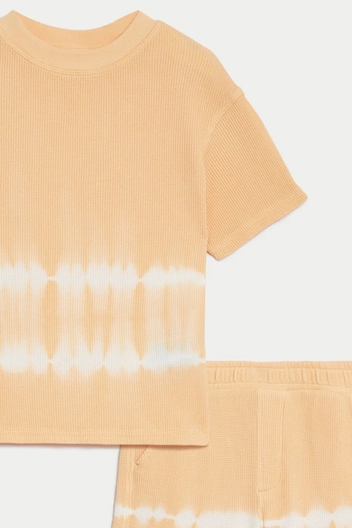 Marks & Spencer Texturált pamut póló és rövidnadrág szett Fiú