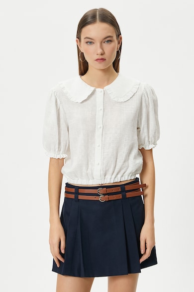 KOTON Къса блуза с памук и еластични краища Жени