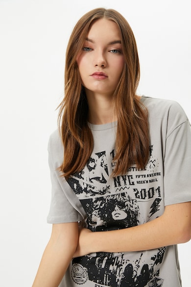 KOTON Тениска от памук с графична шарка Жени