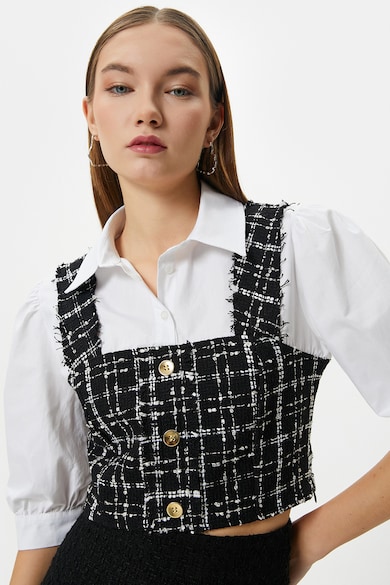 KOTON Къса блуза с дизайн 2 в 1 Жени