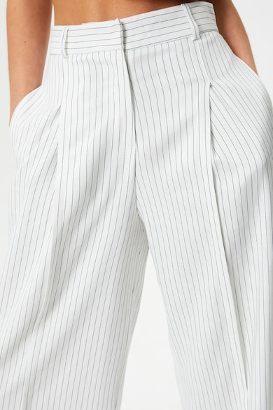 KOTON Pantaloni cu croiala ampla si model cu dungi discrete Femei