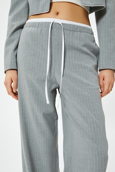 KOTON Pantaloni cu talie medie si model in dungi Femei