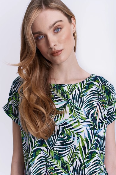 GreenPoint Блуза с връзка на подгъва и къси ръкави Жени