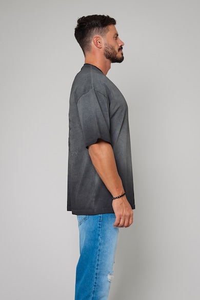 uFIT Памучна тениска с овално деколте и принт Мъже