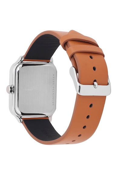 Casio Унисекс часовник от неръждаема стомана с кожена каишка Мъже