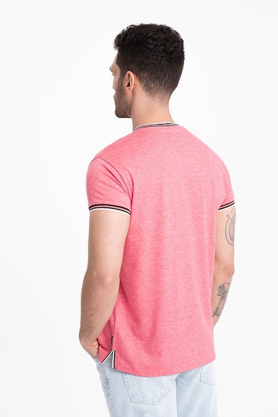 OMBRE Gombos nyakkivágású póló csíkos részletekkel férfi