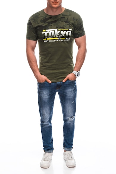 EDOTI Тениска с овално деколте и щампа Мъже