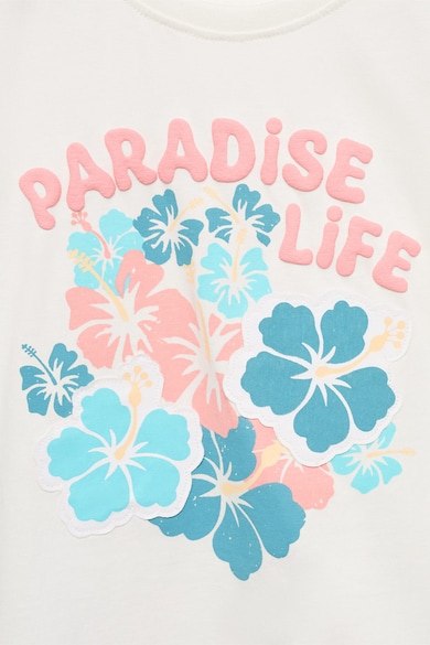 Mango Памучен топ Paradise с флорална шарка Момичета