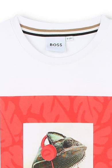 BOSS Kidswear Памучна тениска с шарка Момчета
