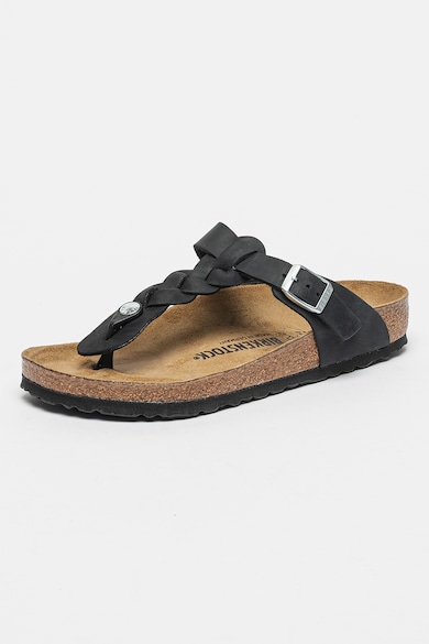 Birkenstock Gizeh nubukbőr papucs fonott pántokkal női