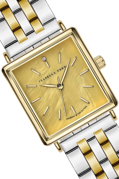 Isabella Ford Правоъгълен кварцов часовник с диамант Жени