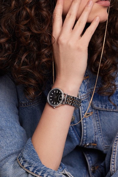 Marc Lauder Двуцветен часовник с кристали Жени