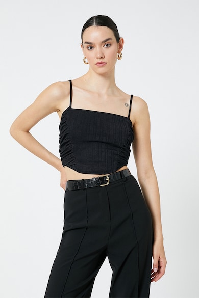 KOTON Crop top húzott részletekkel női