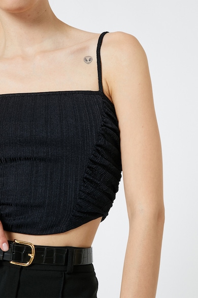 KOTON Crop top húzott részletekkel női