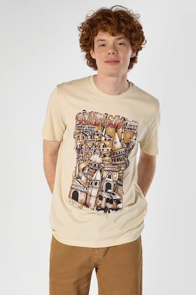 COLIN'S Памучна тениска с овално деколте и графика Мъже