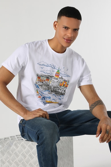 COLIN'S Тениска с графика и овално деколте Мъже