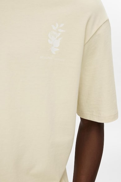 Selected Homme Свободна тениска от органичен памук с шарка на гърба Мъже