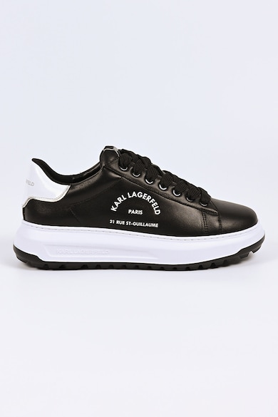 Pantofi sport cu garnitura din piele ecologica si detalii logo - Negru/Alb optic