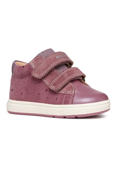 Pantofi sport cu velcro si insertii de piele intoarsa - Violet tyrian