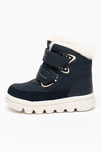 Ghete impermeabile cu velcro si detalii de piele intoarsa - Bleumarin